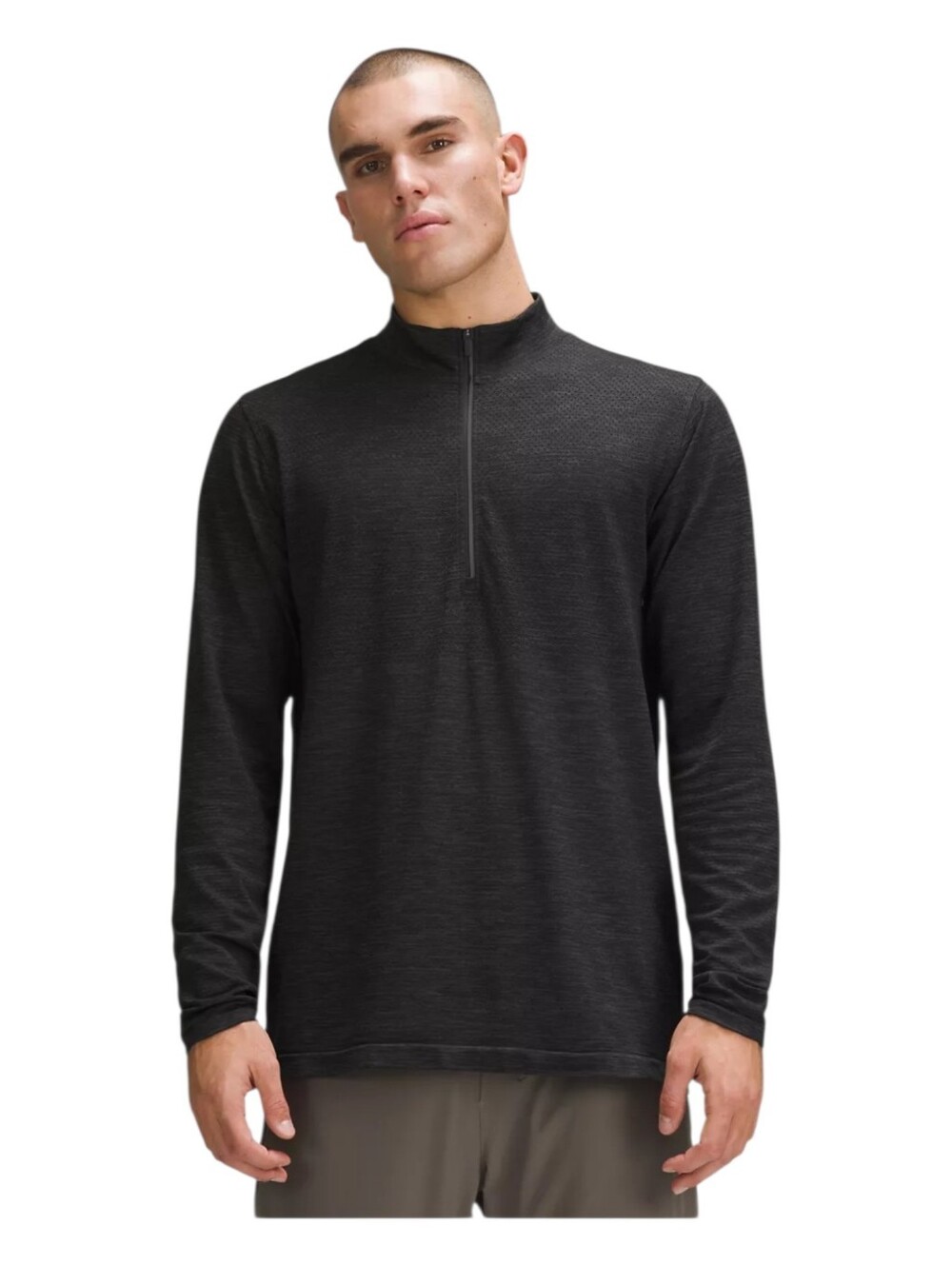 Lululemon Mens Graphite Grey Black Metal Vent Tech Half Zip Pullover Large